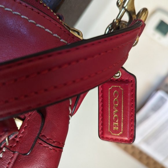 COACH RED LEATHER CROSS BODY - Picture 3 of 7